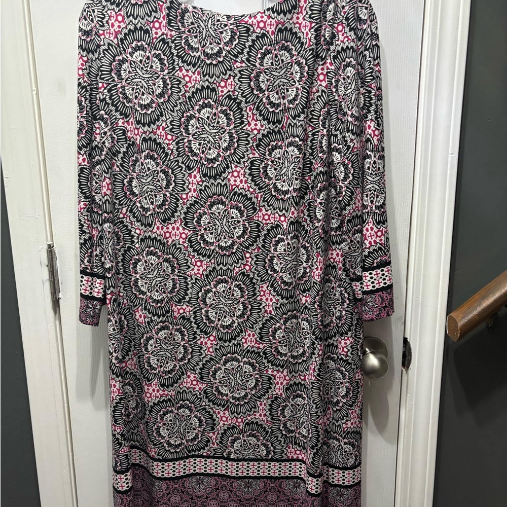 Chico’s Floral Patterned Dress with Pink Accents. Bold but classic.